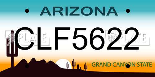 CLF5622 Arizona License Plate