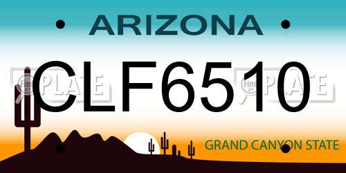 CLF6510 Arizona License Plate