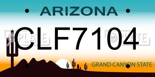 CLF7104 Arizona License Plate