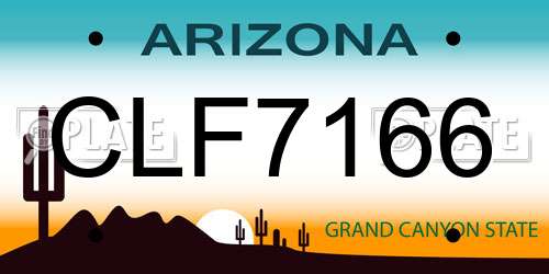 CLF7166 Arizona License Plate