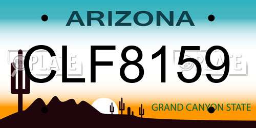 CLF8159 Arizona License Plate