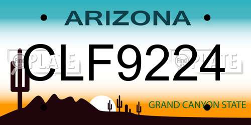CLF9224 Arizona License Plate