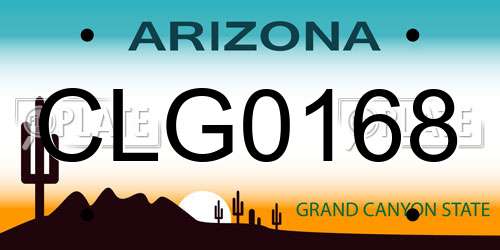 CLG0168 Arizona License Plate