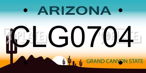 CLG0704 Arizona License Plate
