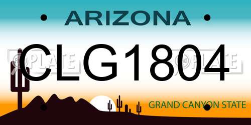 CLG1804 Arizona License Plate