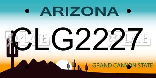 CLG2227 Arizona License Plate
