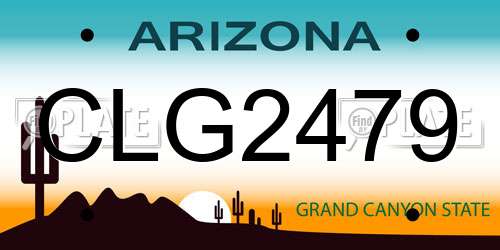 CLG2479 Arizona License Plate