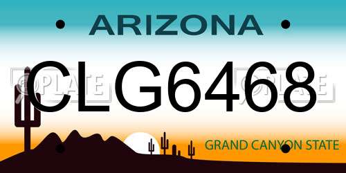 CLG6468 Arizona License Plate