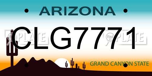 CLG7771 Arizona License Plate