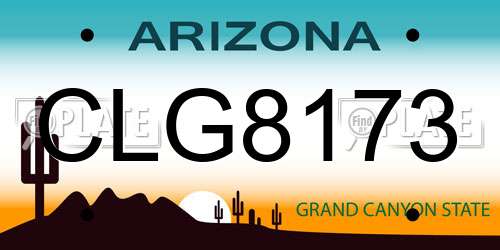CLG8173 Arizona License Plate