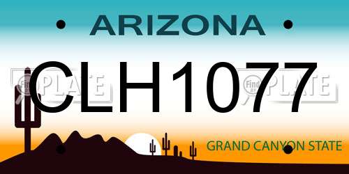 CLH1077 Arizona License Plate