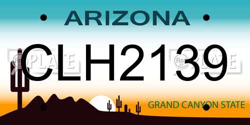 CLH2139 Arizona License Plate