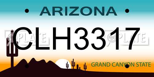 CLH3317 Arizona License Plate