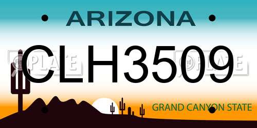 CLH3509 Arizona License Plate
