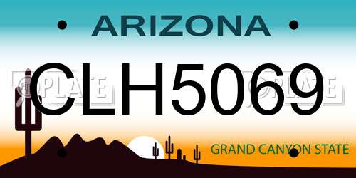 CLH5069 Arizona License Plate