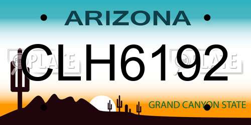 CLH6192 Arizona License Plate