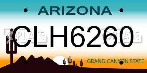 CLH6260 Arizona License Plate