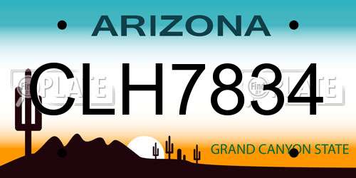 CLH7834 Arizona License Plate