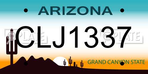 CLJ1337 Arizona License Plate