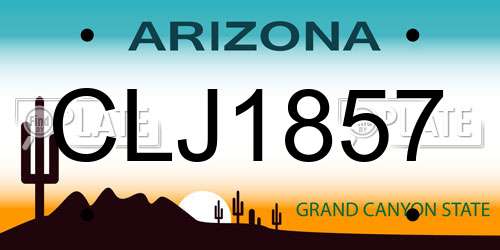 CLJ1857 Arizona License Plate