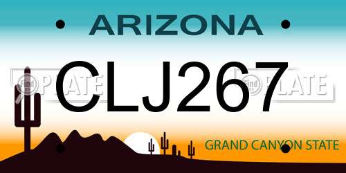 CLJ267 Arizona License Plate