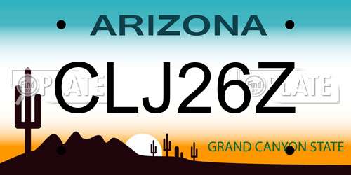 CLJ26Z Arizona License Plate