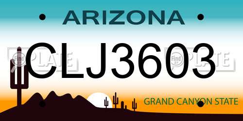 CLJ3603 Arizona License Plate