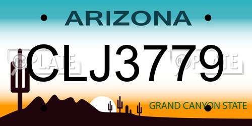 CLJ3779 Arizona License Plate