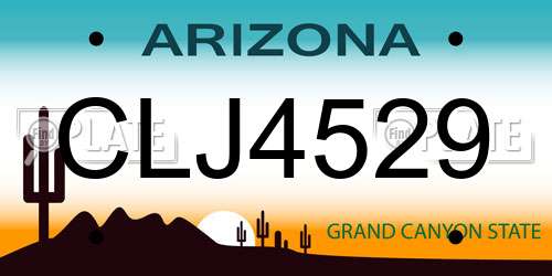 CLJ4529 Arizona License Plate