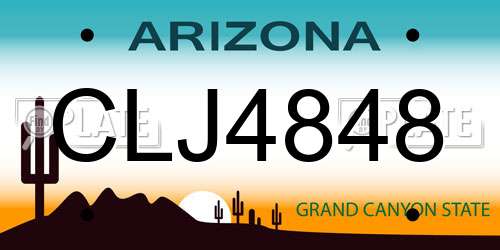CLJ4848 Arizona License Plate