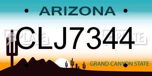 CLJ7344 Arizona License Plate