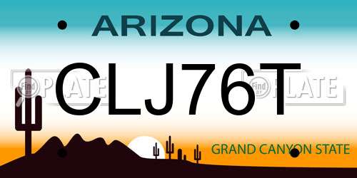 CLJ76T Arizona License Plate