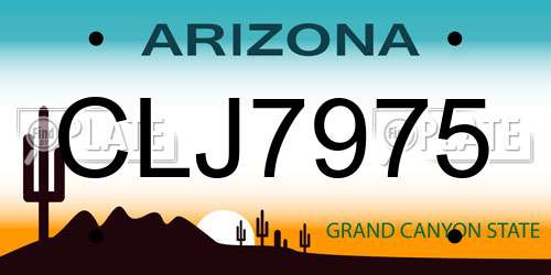 CLJ7975 Arizona License Plate