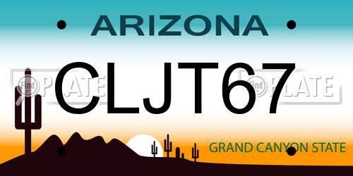 CLJT67 Arizona License Plate