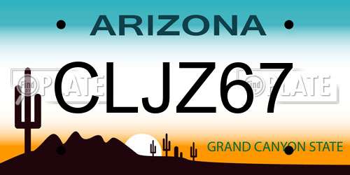 CLJZ67 Arizona License Plate
