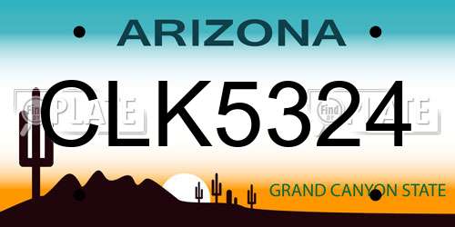 CLK5324 Arizona License Plate