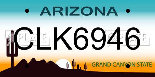 CLK6946 Arizona License Plate