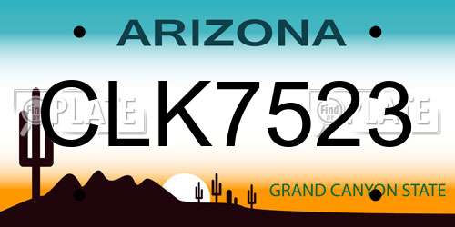 CLK7523 Arizona License Plate