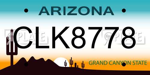 CLK8778 Arizona License Plate