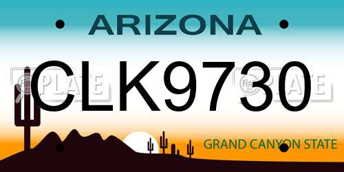 CLK9730 Arizona License Plate