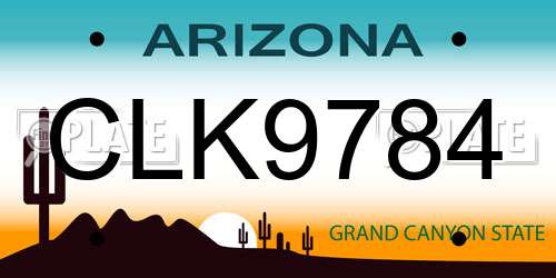 CLK9784 Arizona License Plate