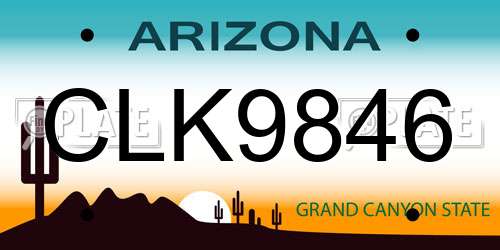 CLK9846 Arizona License Plate