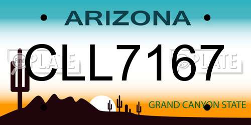 CLL7167 Arizona License Plate