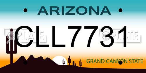 CLL7731 Arizona License Plate