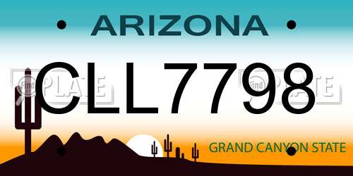 CLL7798 Arizona License Plate
