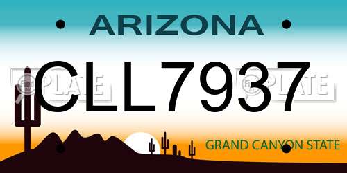 CLL7937 Arizona License Plate