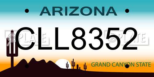 CLL8352 Arizona License Plate