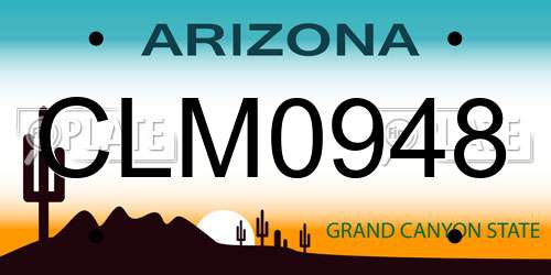 CLM0948 Arizona License Plate