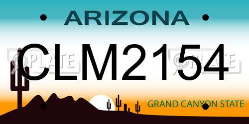 CLM2154 Arizona License Plate