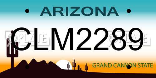CLM2289 Arizona License Plate